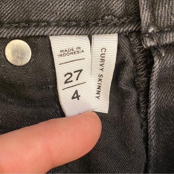 LOFT 4 (27) Curvy Skinny Jeans Washed Black Mid Rise Women’s Stretch - Picture 9 of 16